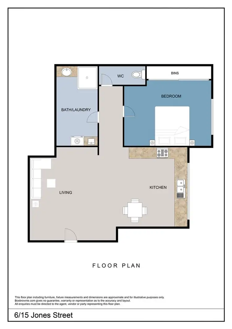 Floorplan of Homely apartment listing, 6/15 Jones Street, Highgate Hill QLD 4101