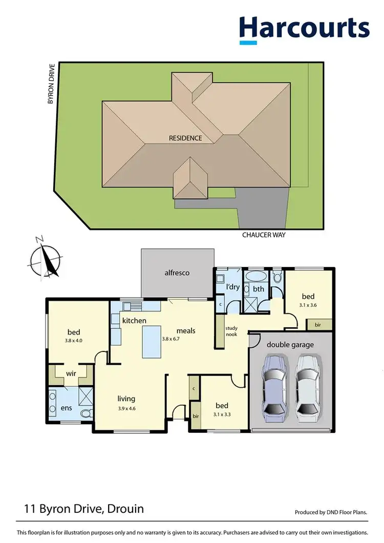 Floorplan of Homely house listing, 11 Byron Drive, Drouin VIC 3818