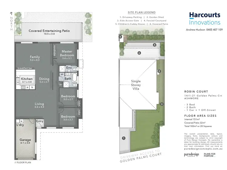 Floorplan of Homely semi-detached listing, 14/1-21 Golden Palm Court, Ashmore QLD 4214