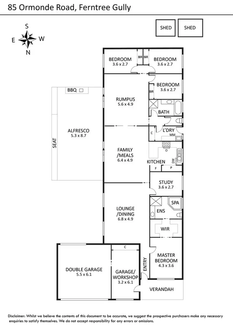 Floorplan of Homely house listing, 85 Ormonde Road, Ferntree Gully VIC 3156