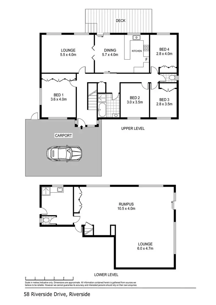 Floorplan of Homely house listing, 58 Riverside Drive, Riverside TAS 7250