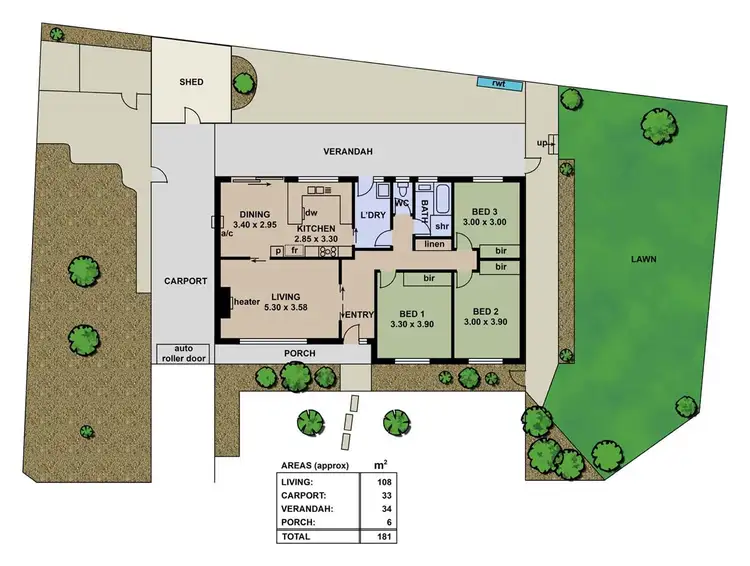 Floorplan of Homely house listing, 15 Scenic Way, Hackham SA 5163