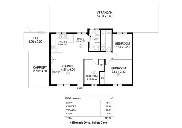 Floorplan of Homely house listing, 4 Elmeade Drive, Hallett Cove SA 5158