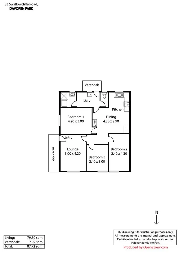 Floorplan of Homely semi-detached listing, 33 Swallowcliffe Road, Davoren Park SA 5113