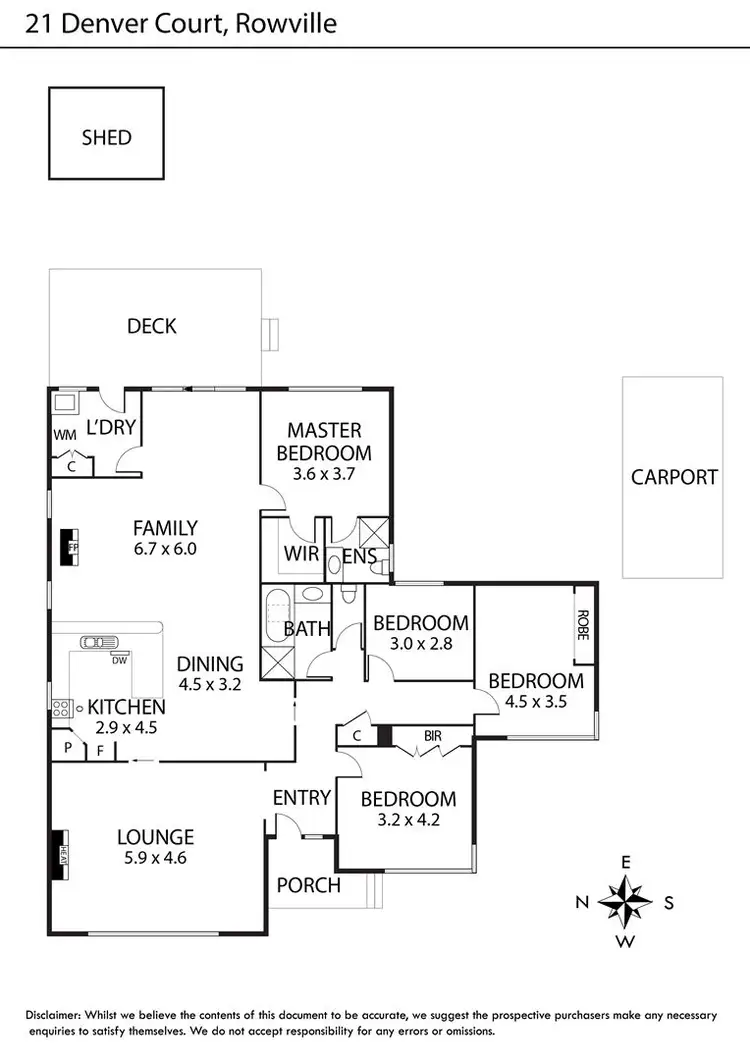 Floorplan of Homely house listing, 21 Denver Crescent, Rowville VIC 3178
