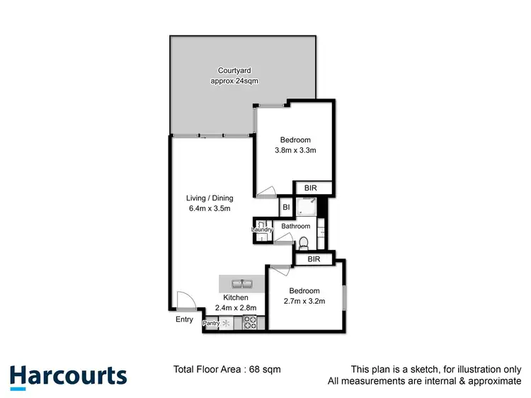 Floorplan of Homely unit listing, 4/166 Bathurst Street, Hobart TAS 7000