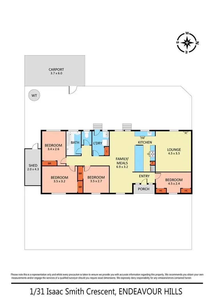 Floorplan of Homely unit listing, 1/31 Issac Smith Crescent, Endeavour Hills VIC 3802
