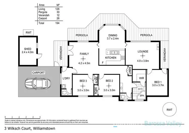 Floorplan of Homely house listing, 3 Wilksch Ct, Williamstown SA 5351