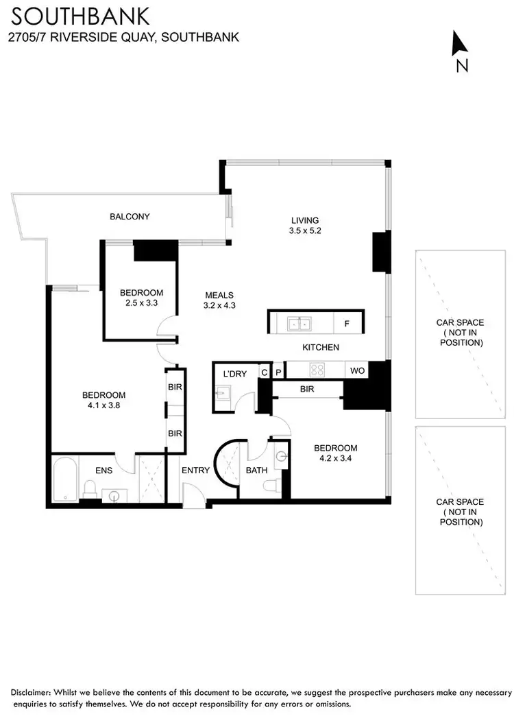 Floorplan of Homely apartment listing, 2705/7 Riverside Quay, Southbank VIC 3006