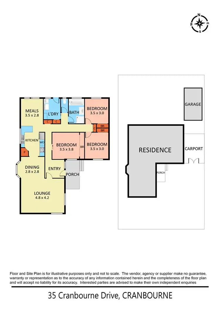 Floorplan of Homely house listing, 35 Cranbourne Drive, Cranbourne VIC 3977