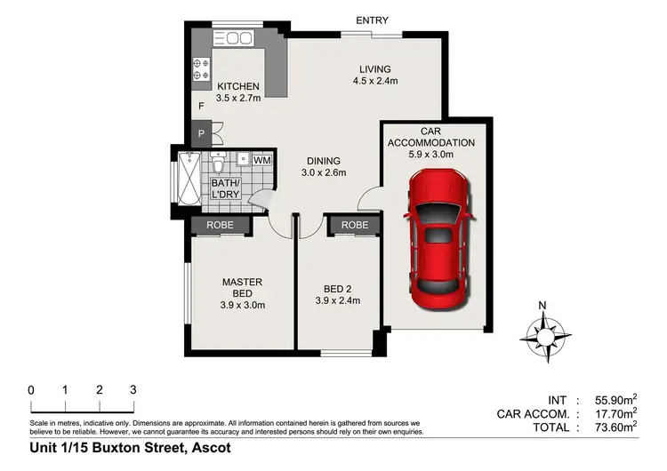 Floorplan of Homely unit listing, 1/15 Buxton Street, Ascot QLD 4007