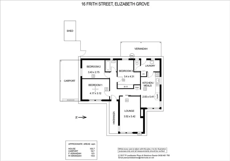 Floorplan of Homely house listing, 16 Frith Street, Elizabeth Grove SA 5112