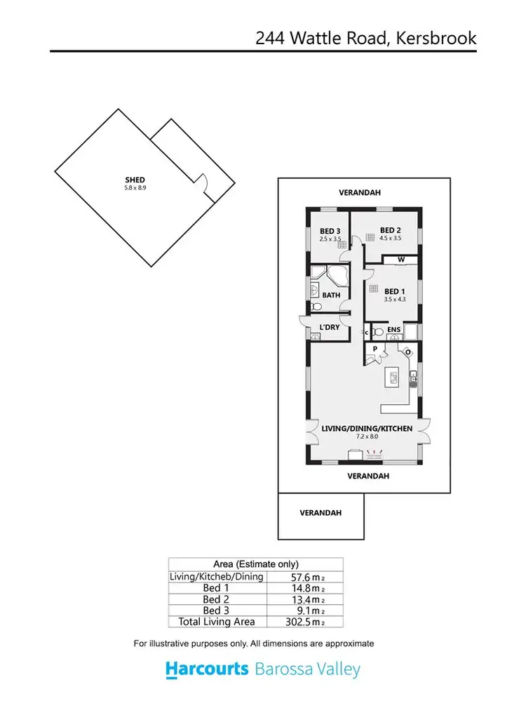 Floorplan of Homely rural property listing, 244 Wattle Rd, Kersbrook SA 5231