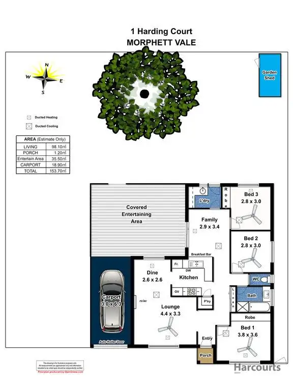 Floorplan of Homely house listing, 1 Harding Court, Morphett Vale SA 5162