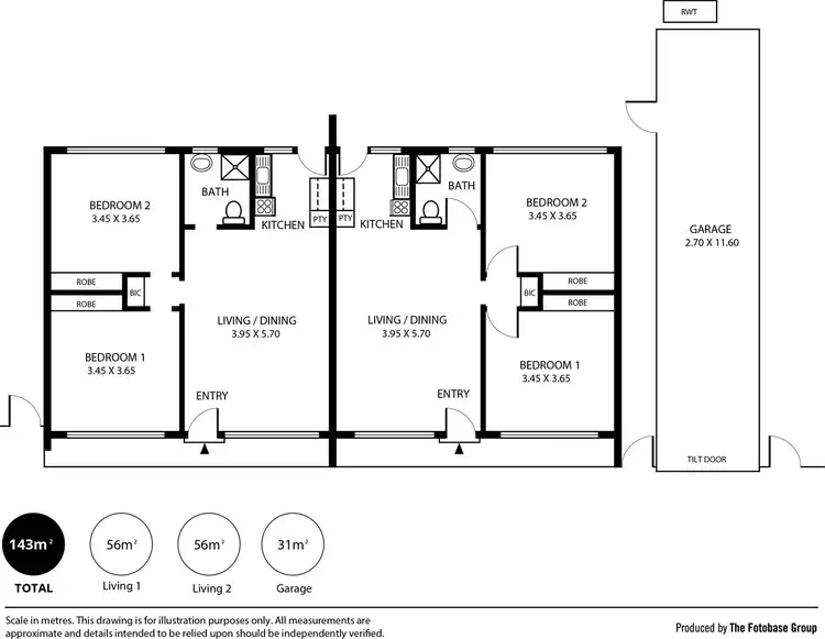 Floorplan of Homely semi-detached listing, 19a Talbot, North Plympton SA 5037