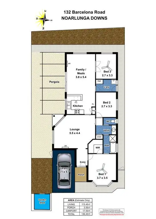 Floorplan of Homely house listing, 132 Barcelona Road, Noarlunga Downs SA 5168