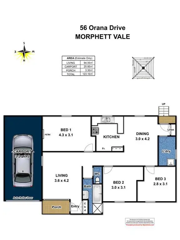 Floorplan of Homely house listing, 56 Orana Drive, Morphett Vale SA 5162