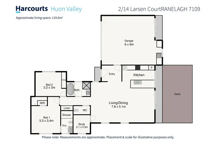 Floorplan of Homely villa listing, 2/14 Larsen Court, Ranelagh TAS 7109
