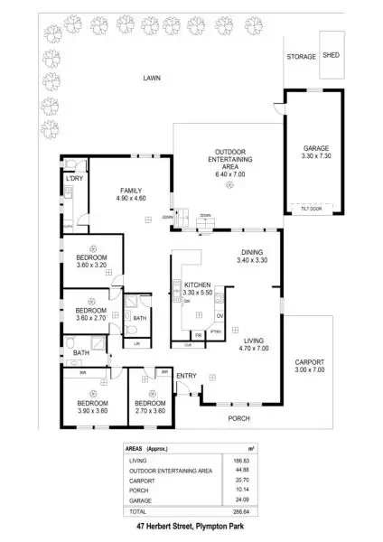Floorplan of Homely house listing, 47 Herbert Street, Plympton Park SA 5038
