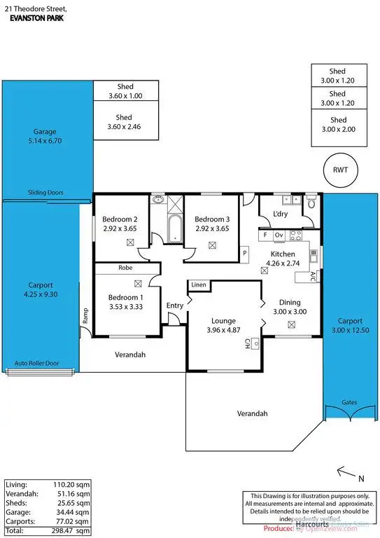 Floorplan of Homely house listing, 21 Theodore Street, Evanston Park SA 5116