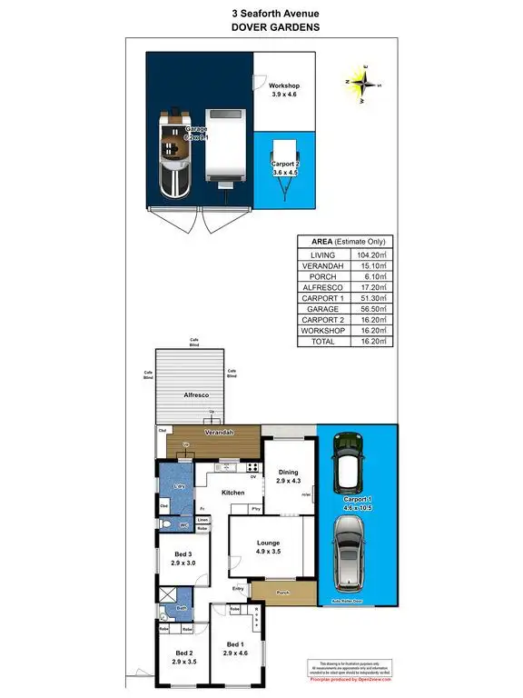 Floorplan of Homely house listing, 3 Seaforth Avenue, Dover Gardens SA 5048
