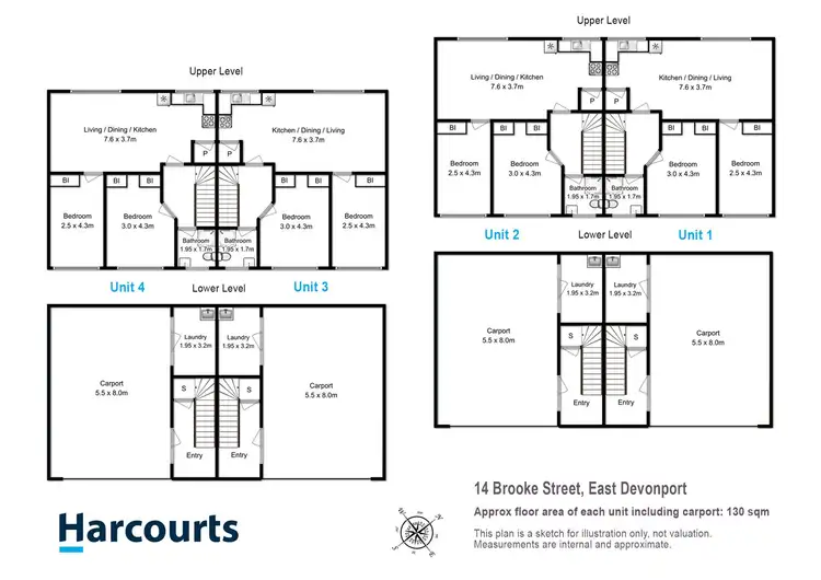 Floorplan of Homely unit listing, 1,2,3 & 4/14 Brooke Street, East Devonport TAS 7310