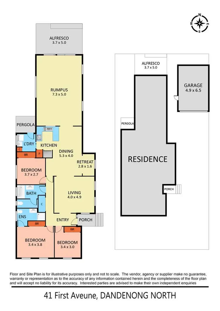 Floorplan of Homely house listing, 41 First Ave, Dandenong North VIC 3175