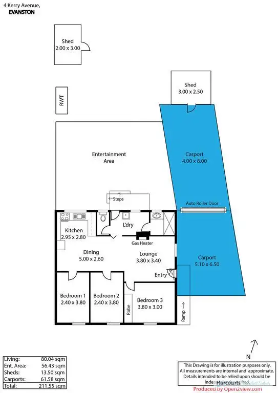 Floorplan of Homely house listing, 4 Kerry Avenue, Evanston SA 5116