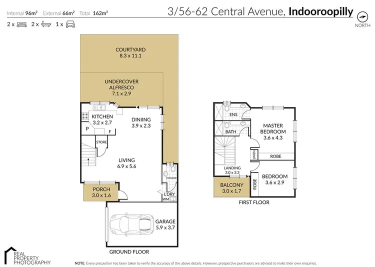 Floorplan of Homely townhouse listing, 3/56-62 Central Avenue, Indooroopilly QLD 4068