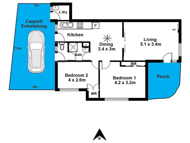 Floorplan of Homely unit listing, 1/1 Dunbar Terrace, Glenelg East SA 5045