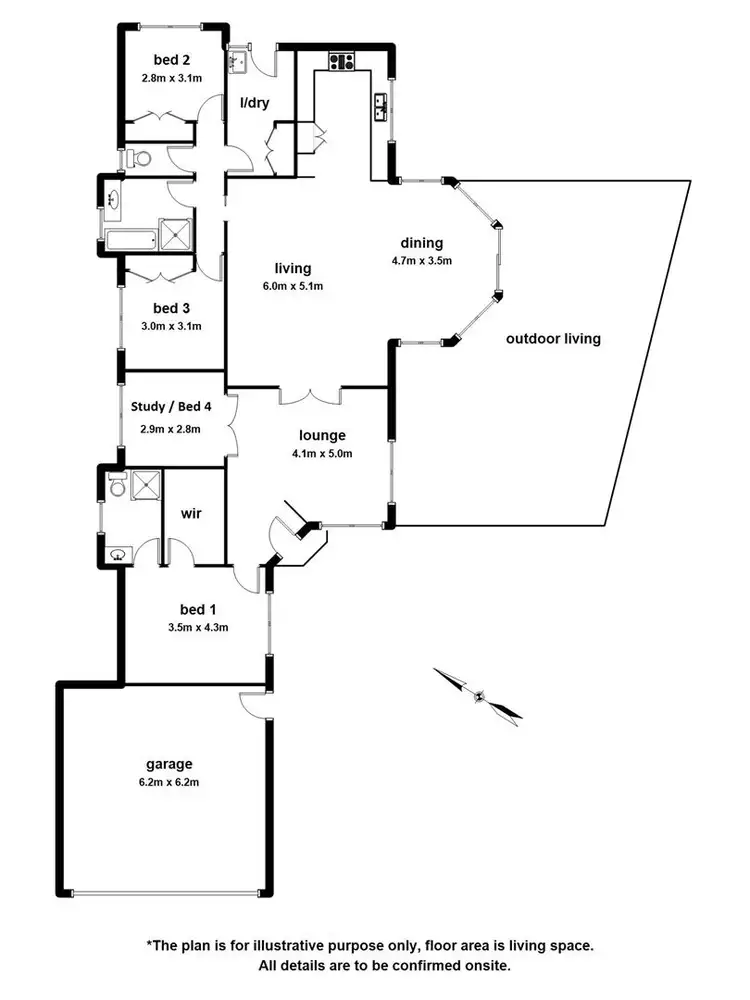 Floorplan of Homely house listing, 45 Ellenvale Drive, Narre Warren VIC 3805