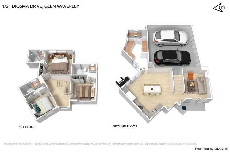 Floorplan of Homely townhouse listing, 1/21 Diosma Drive, Glen Waverley VIC 3150