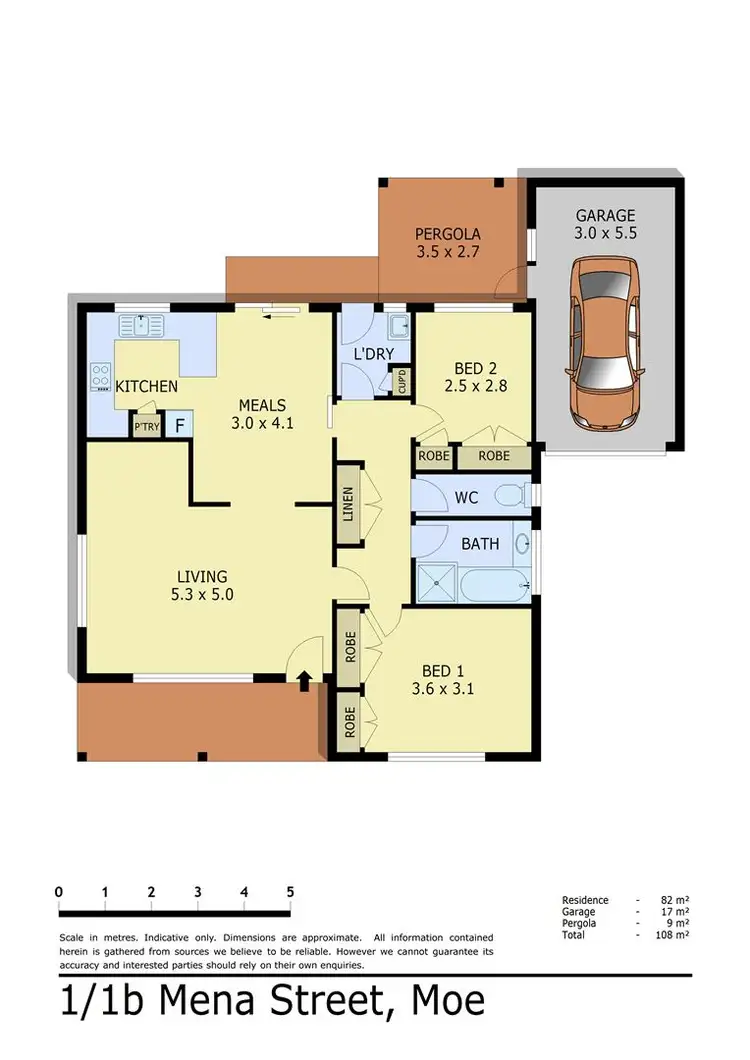 Floorplan of Homely unit listing, 1/1B Mena Street, Moe VIC 3825