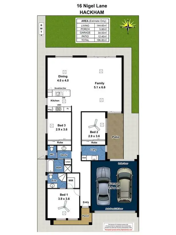 Floorplan of Homely house listing, 16 Nigel Lane, Hackham SA 5163