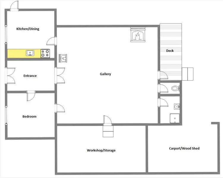 Floorplan of Homely studio listing, 19 Bowes Street, Queenstown TAS 7467