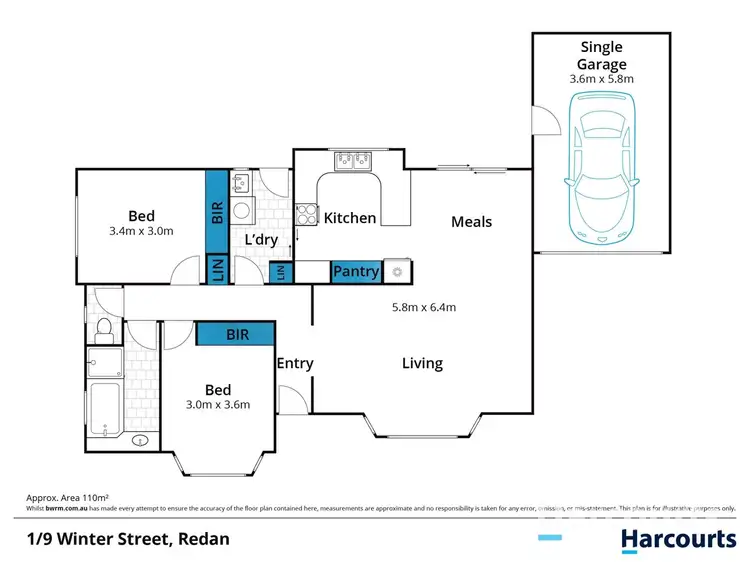 Floorplan of Homely townhouse listing, 1/9 Winter Street, Redan VIC 3350