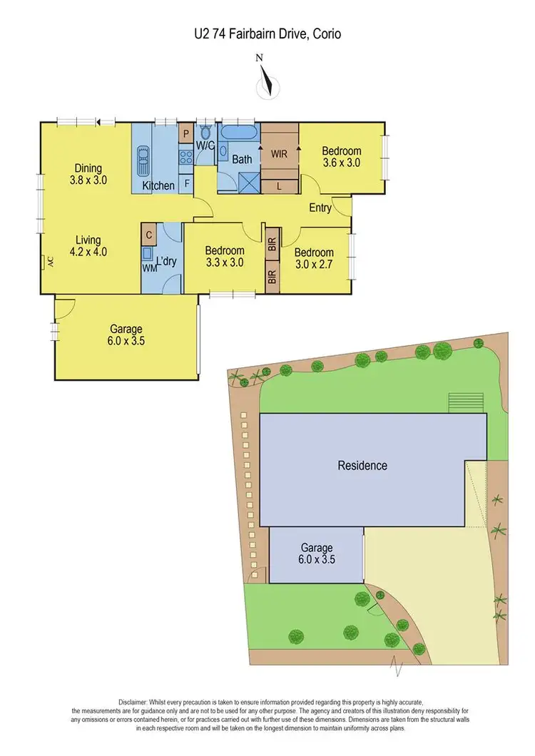 Floorplan of Homely unit listing, 2/74 Fairbairn Drive, Corio VIC 3214