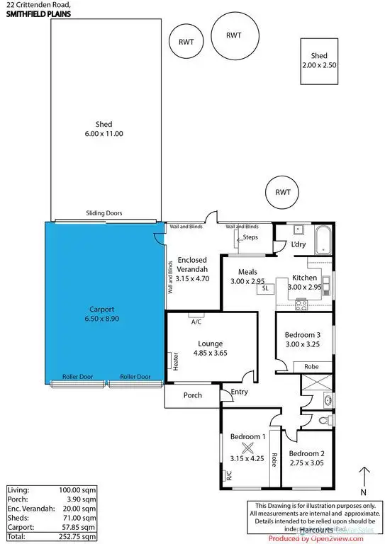 Floorplan of Homely house listing, 22 Crittenden Road, Smithfield Plains SA 5114