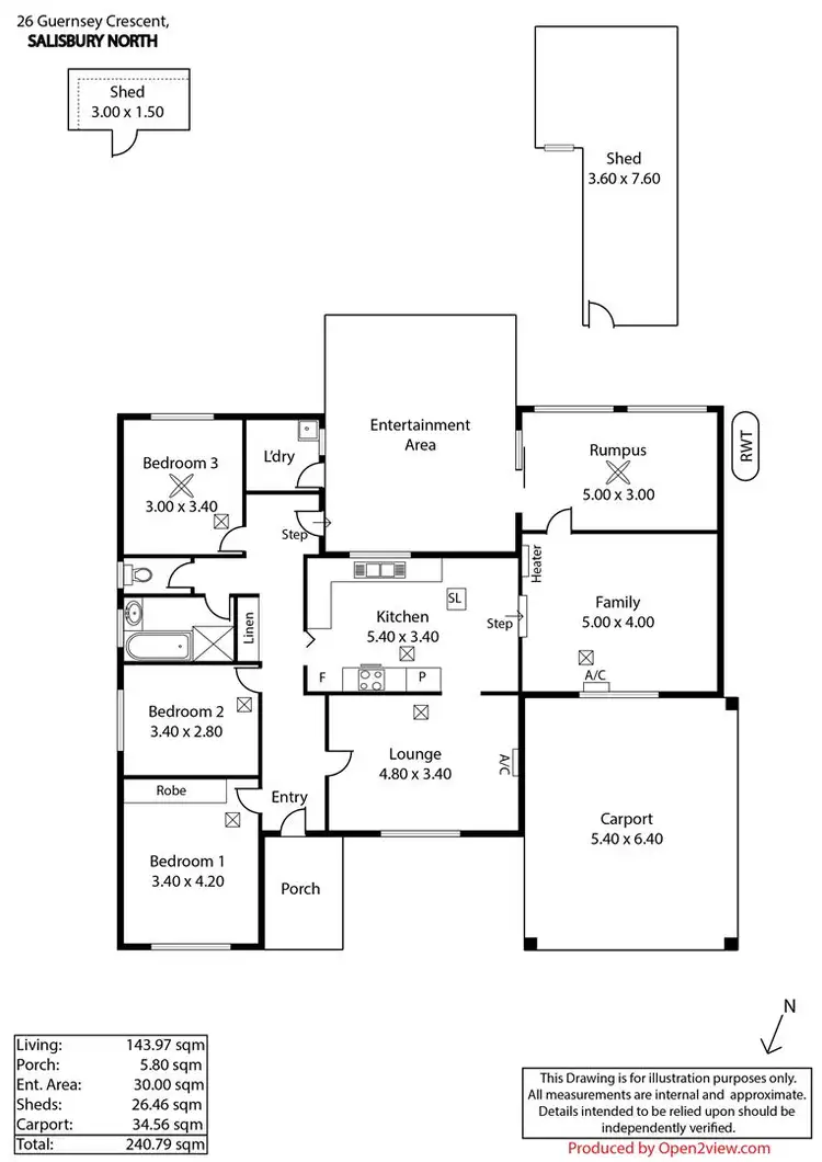 Floorplan of Homely house listing, 26 Guernsey Crescent, Salisbury North SA 5108