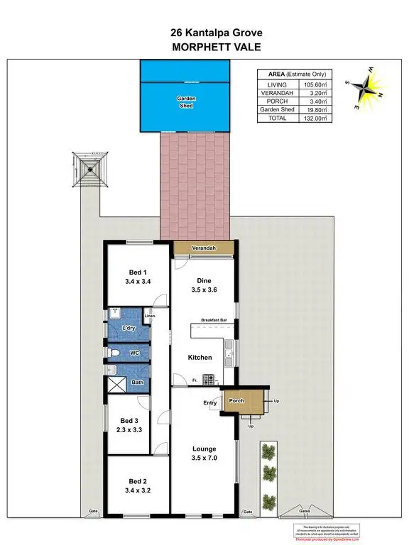 Floorplan of Homely house listing, 26 Kantalpa Grove, Morphett Vale SA 5162