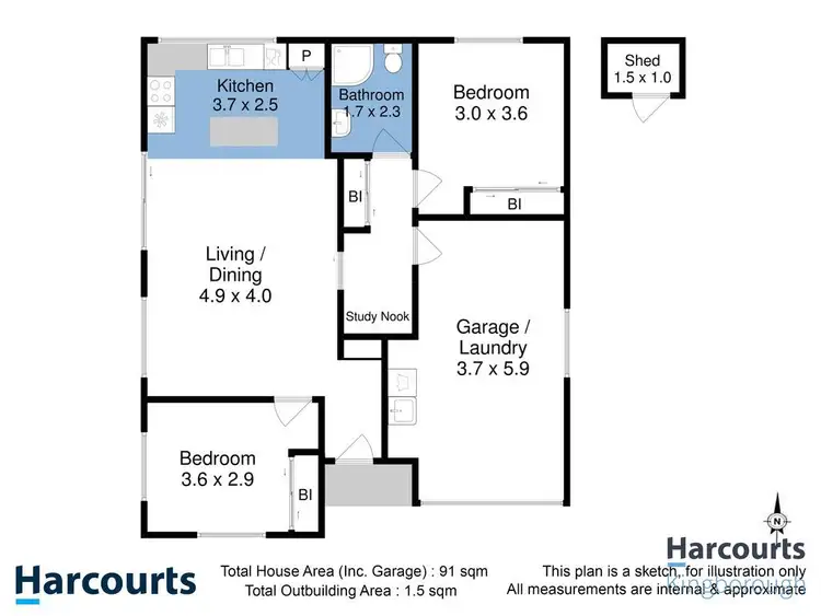 Floorplan of Homely unit listing, 29/134 Burwood Drive, Blackmans Bay TAS 7052