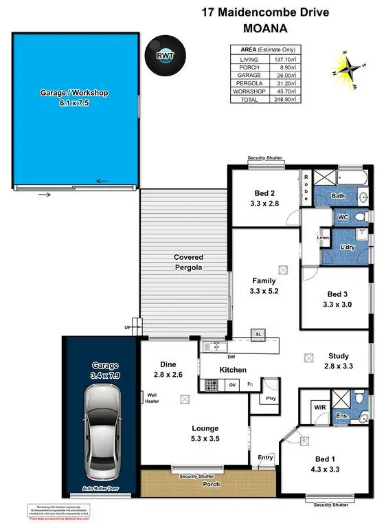Floorplan of Homely house listing, 17 Maidencombe Drive, Moana SA 5169
