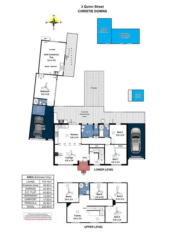 Floorplan of Homely house listing, 3 Quinn Street, Christie Downs SA 5164