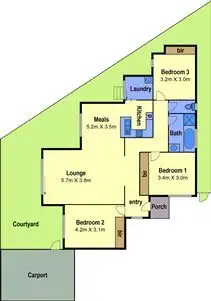 Floorplan of Homely unit listing, 2/18 Beenak Street, Reservoir VIC 3073