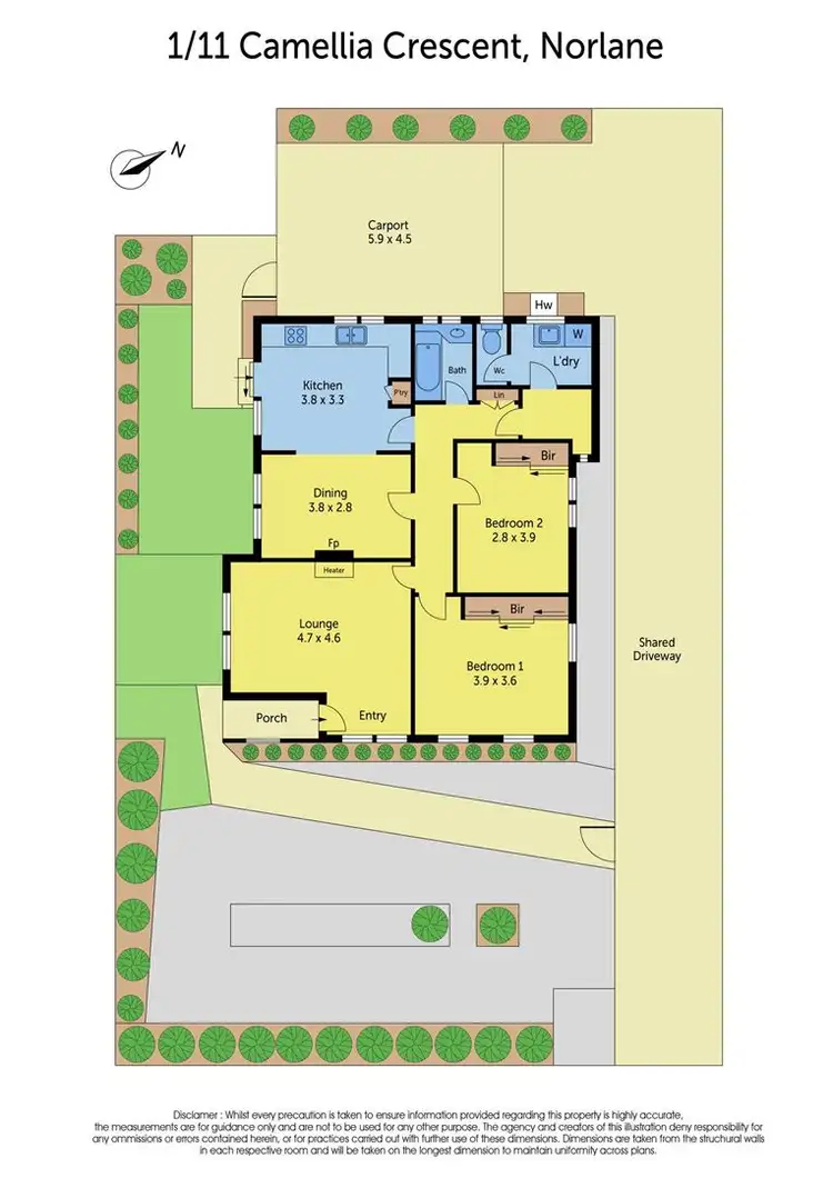 Floorplan of Homely unit listing, 1/11 Camellia Crescent, Norlane VIC 3214