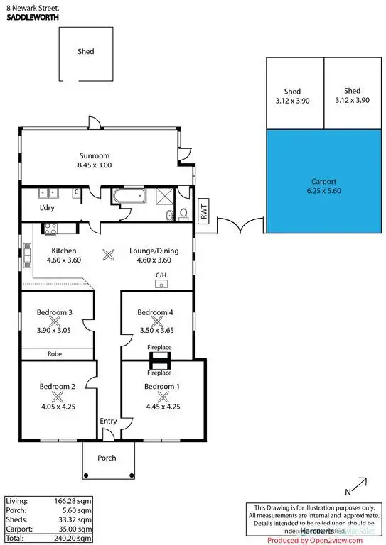 Floorplan of Homely house listing, 8 Newark Street, Saddleworth SA 5413