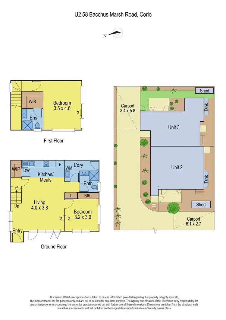Floorplan of Homely unit listing, 2 & 3/58 Bacchus Marsh Road, Corio VIC 3214