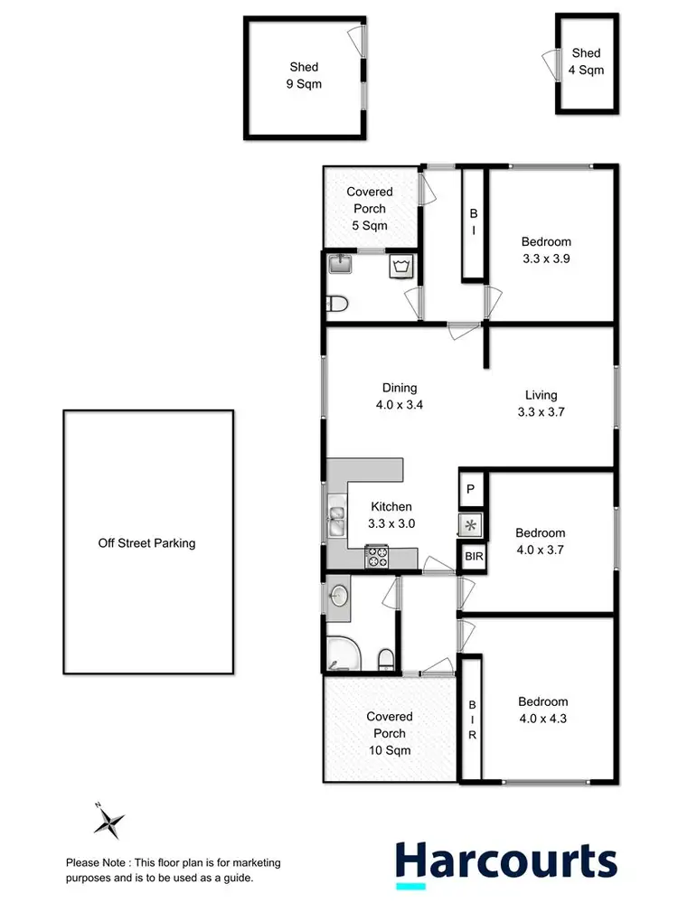 Floorplan of Homely unit listing, 3/2-4 Clarendon Street, New Town TAS 7008