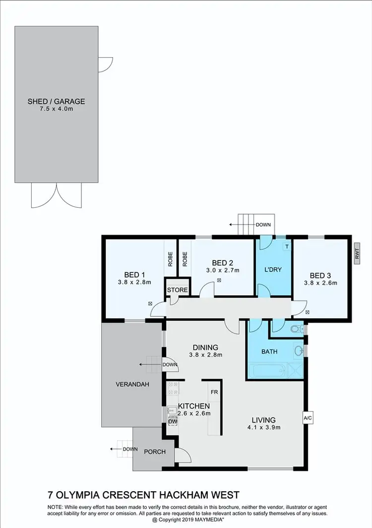 Floorplan of Homely house listing, 7 Olympia Crescent, Hackham West SA 5163