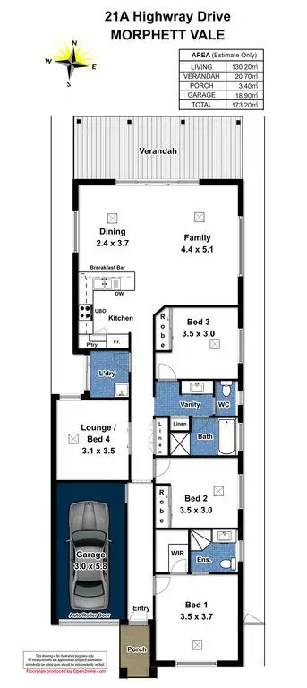 Floorplan of Homely house listing, 21a Highwray Drive, Morphett Vale SA 5162
